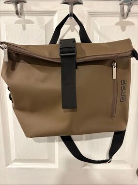 Bree Brown Roll-Top Messenger Bag
